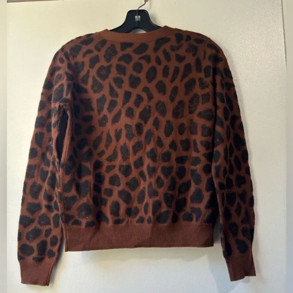 3.1 Phillip Lim Leopard Print Gray Merino Zip Cardigan Size S - Picture 10 of 12